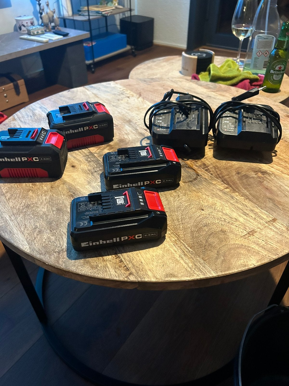 10. Einhell PXC startpakket: 4x accu + 2x lader, Ophalen of Verzenden, Zo goed als nieuw, Overige typen