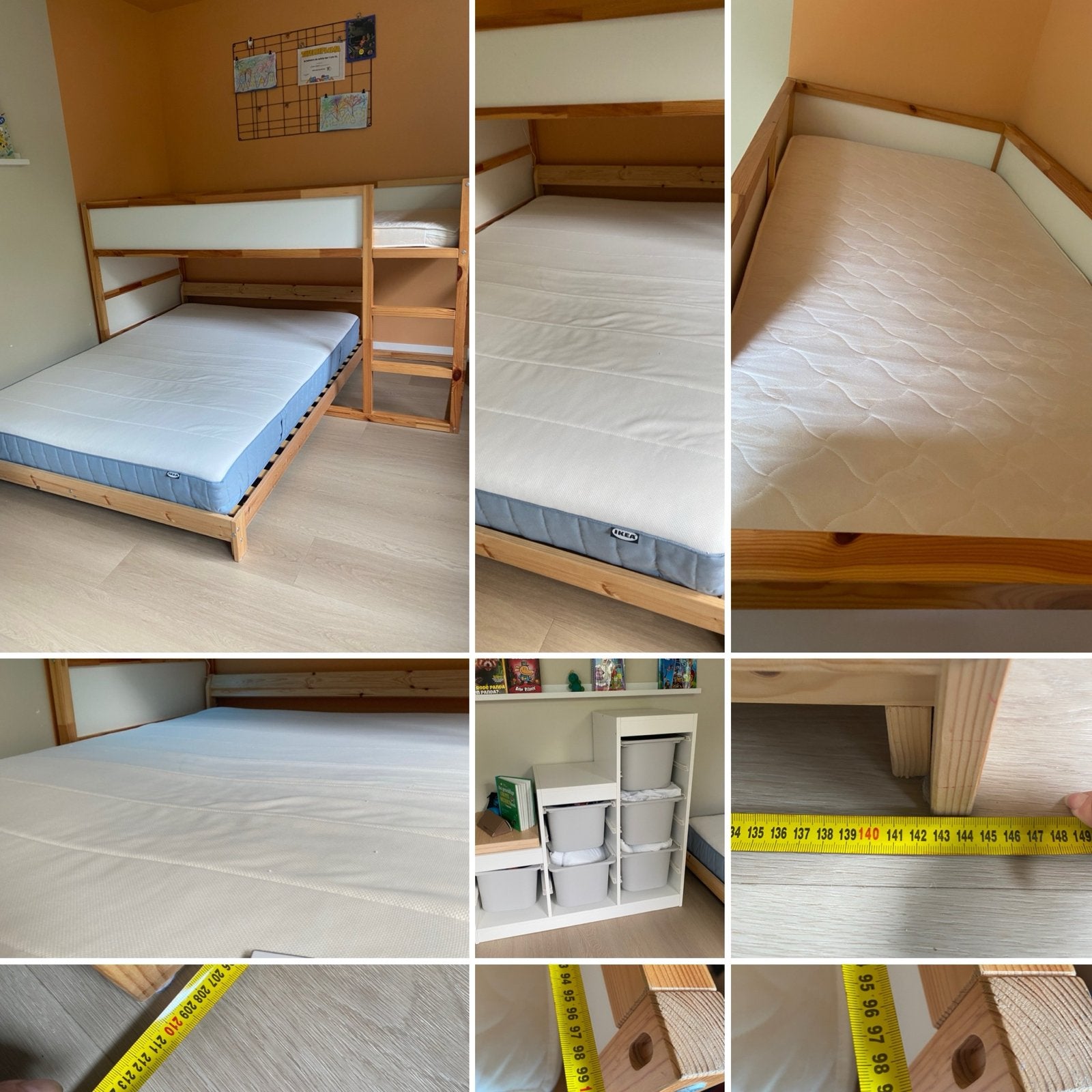 Ikea kura hoogslaper en tweepersoonsbed incl. matrassen, Huis en Inrichting, Ophalen, Gebruikt, Tweepersoons, Minder dan 160 cm