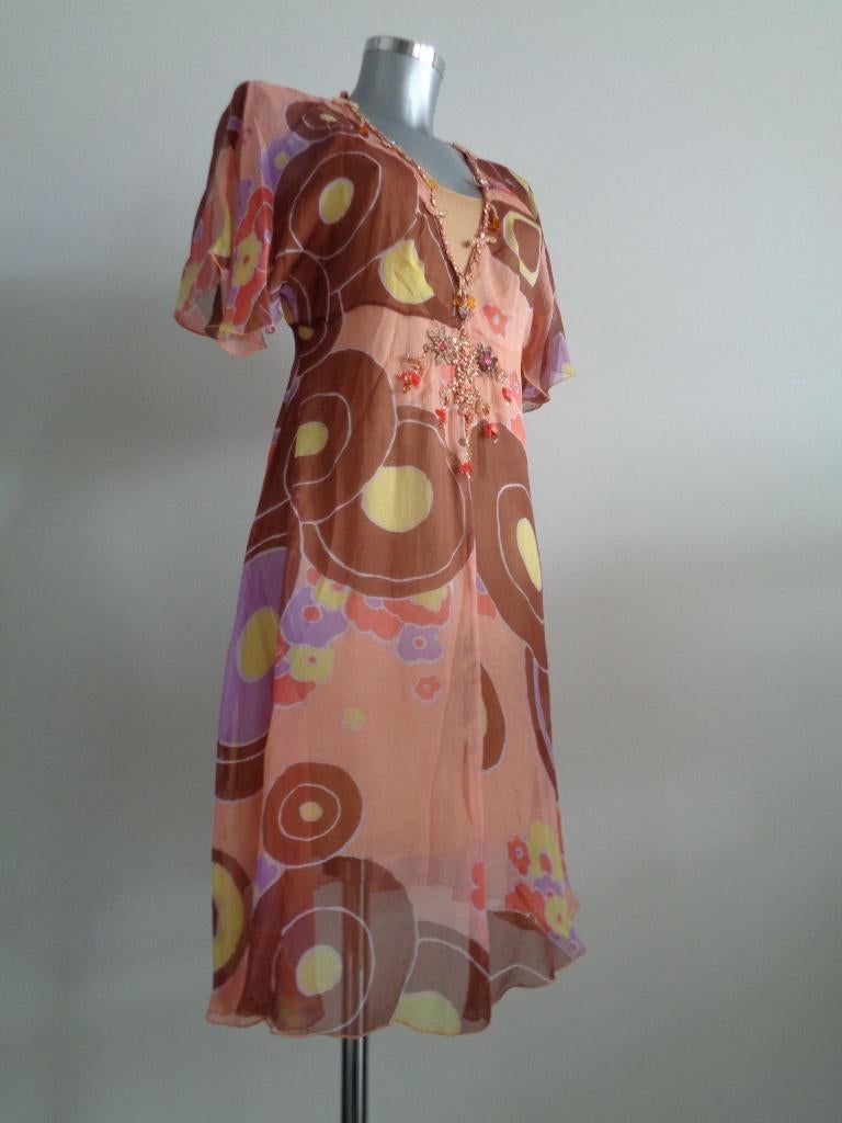 Antik Batik jurk, 100% zijde, maat medum, Nieuw, Maat 38/40 (M), Overige kleuren, Nieuw, Ophalen of Verzenden