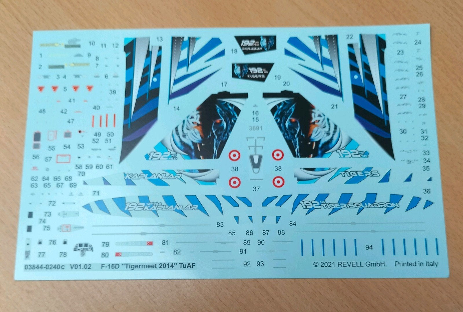 F-16D tigermeet 2014 decalsheet.    Nieuw!, 1:72 tot 1:144, Revell, Nieuw, Ophalen of Verzenden