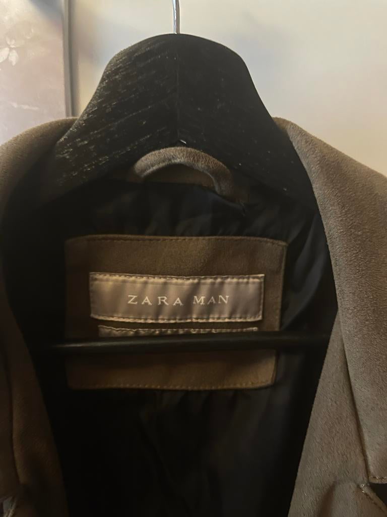 Zara Man suède jas maat M, Ophalen of Verzenden, Gedragen, Maat 48/50 (M), Bruin