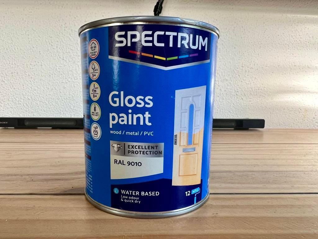 Spectrum glosspaint RAL 9010 nieuw, Ophalen of Verzenden, Nieuw, Wit