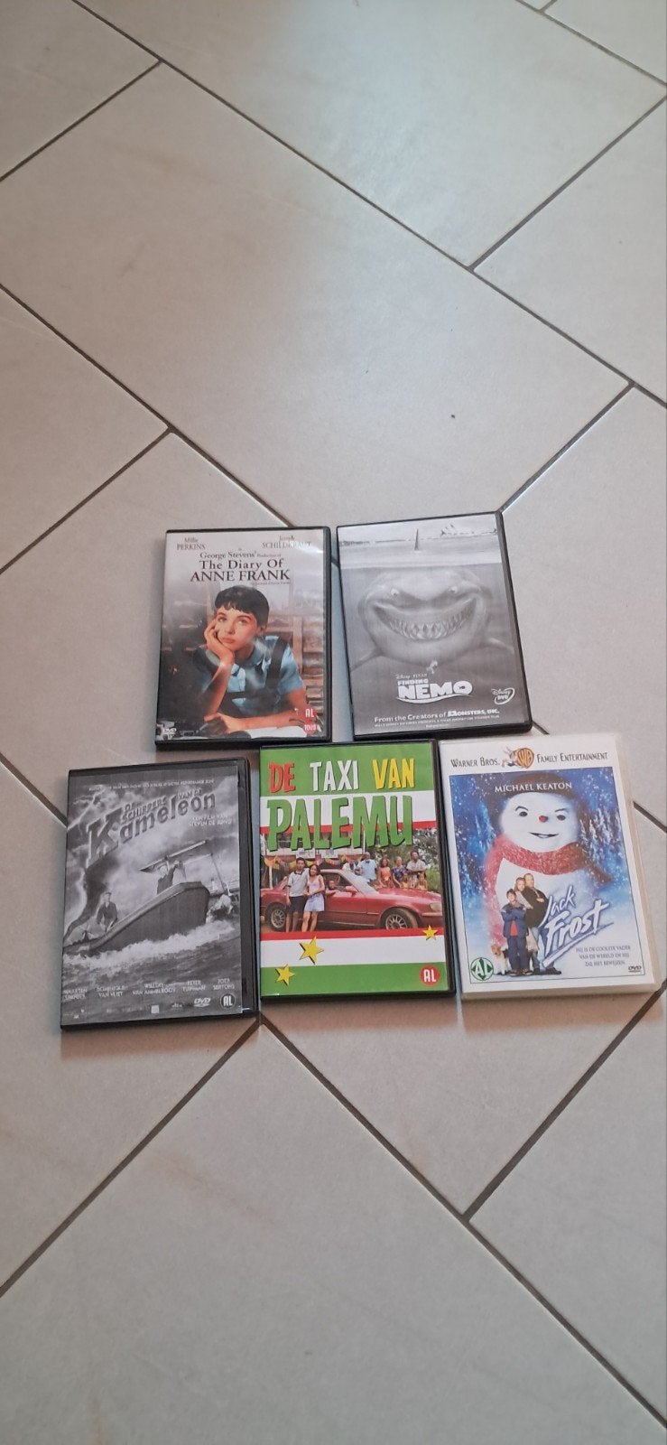 Kinder DVD's: Finding Nemo, Kameleon, Anne Frank, Jack Frost, Gebruikt, Animatie, Alle leeftijden, Ophalen of Verzenden