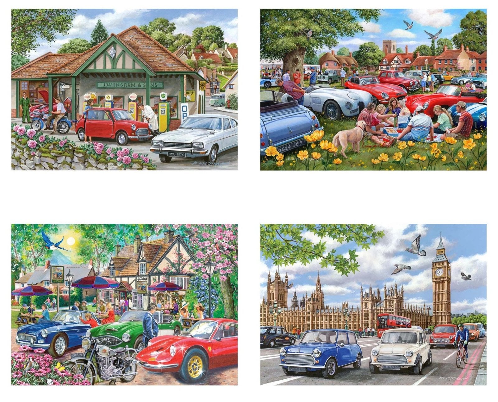 House of Puzzles - Nice Day For a Drive - 4x500 stukjes, Ophalen of Verzenden, 500 t/m 1500 stukjes, Nieuw, Legpuzzel