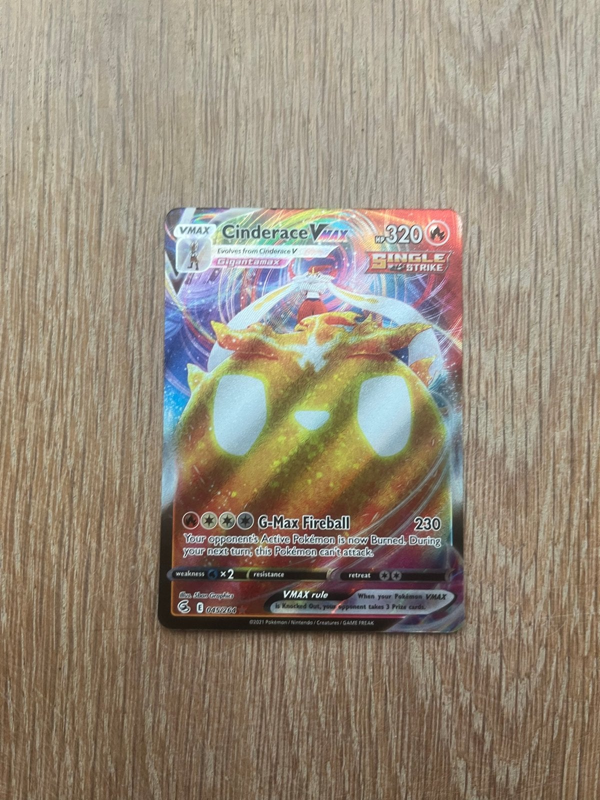 Cinderace VMAX Pokémon kaart (Gigantamax), Ophalen, Zo goed als nieuw, Losse kaart, Foil