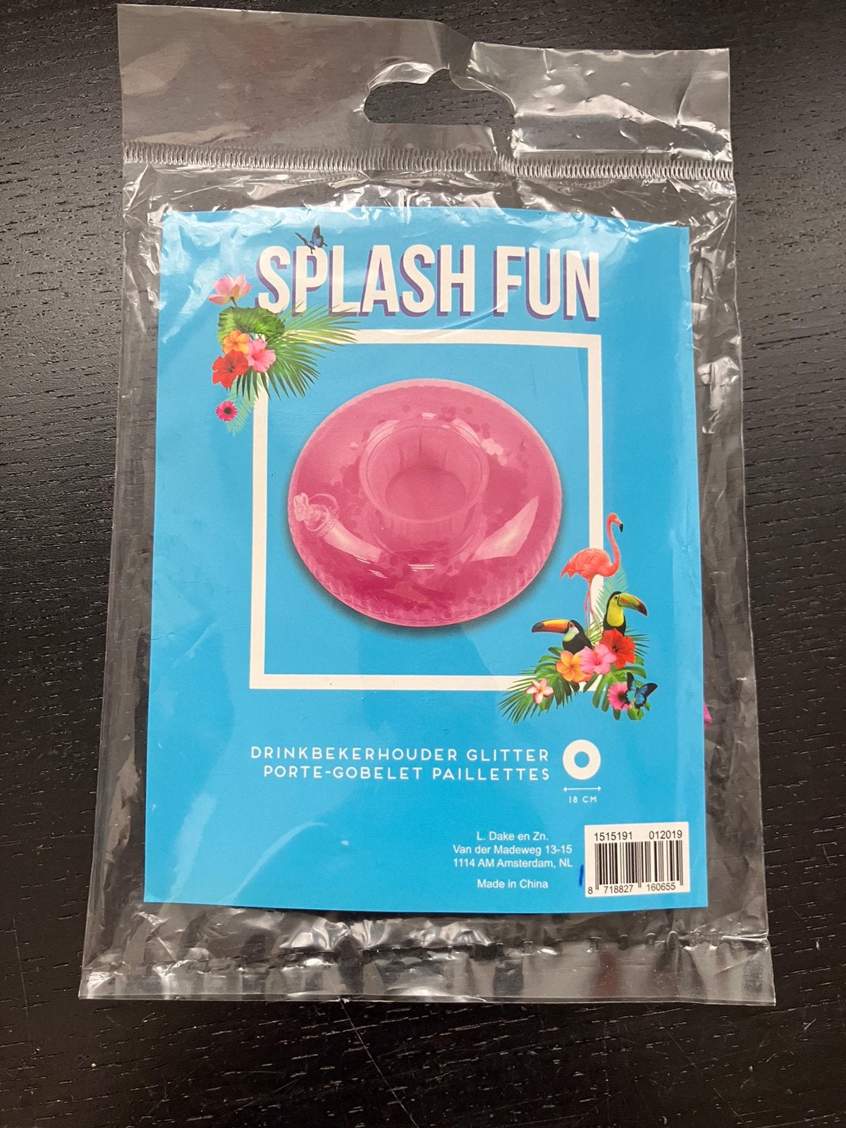 Nieuw=roze opblaasbare drinkbekerhouder=decoratie, Kinderen en Baby's, Speelgoed | Buiten | Opblaasfiguren, Ophalen of Verzenden