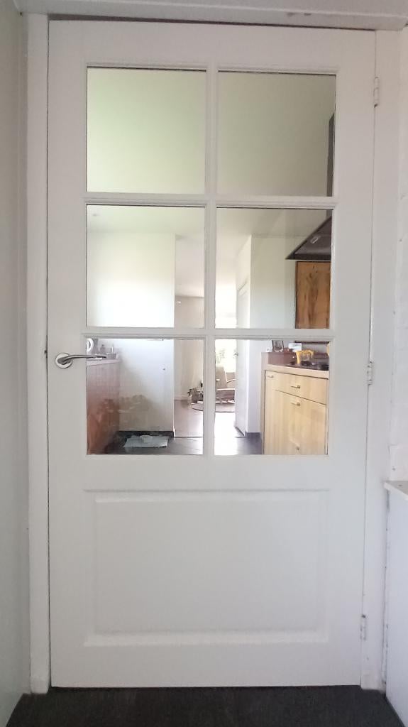Binnendeur met glas, stomp, Ophalen, Gebruikt, 80 tot 100 cm, Binnendeur