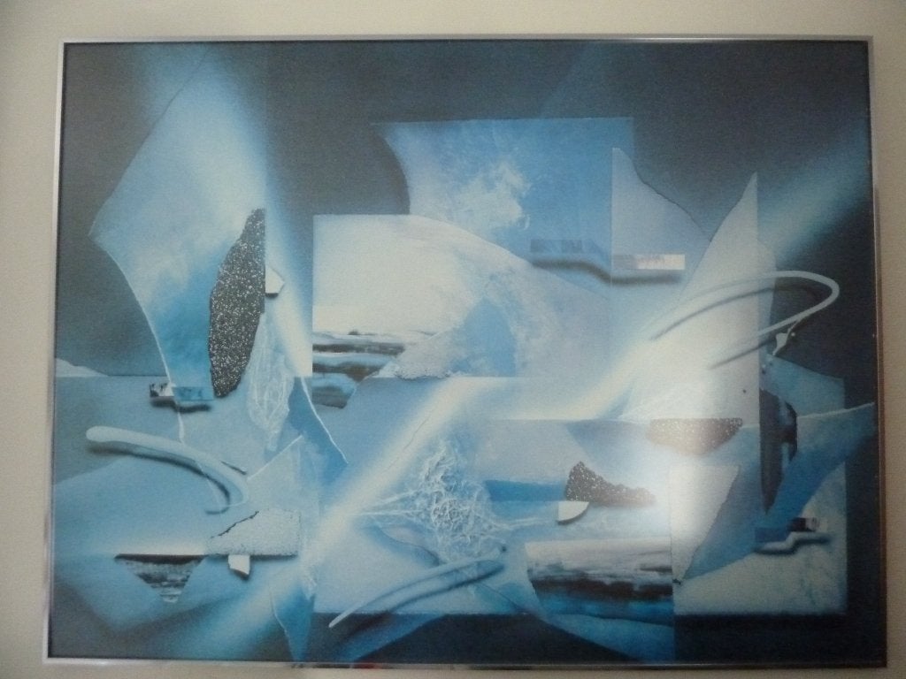 Litho in aluminium lijst, Antiek en Kunst, Kunst | Litho's en Zeefdrukken, Ingelijst, Ophalen, Abstract, Lithografie