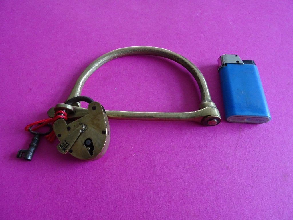 ANTIEKE BEUGEL MET HANGSLOT  KROON WR KONIGSHUIS SLOT, Ophalen of Verzenden