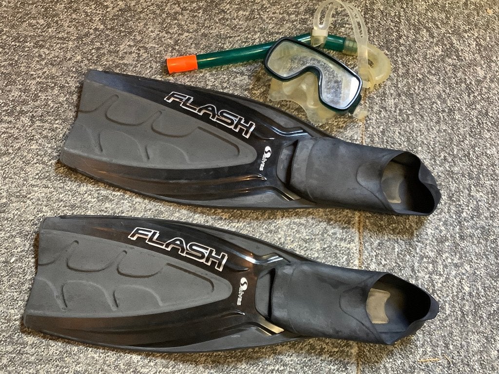 Snorkelset maat 36-37 incl. Stevige schoudertas, Ophalen of Verzenden, Gebruikt, Snorkelset