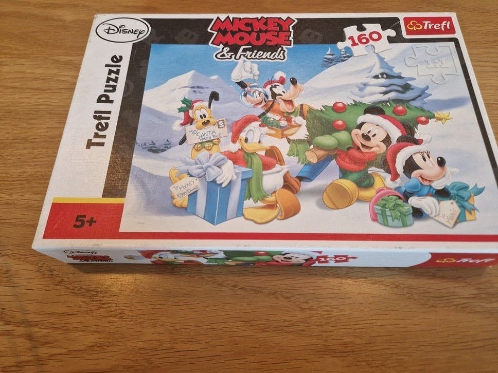 Disney Mickey Mouse & Friends Kerstpuzzel 160 stukjes, Ophalen of Verzenden, Minder dan 500 stukjes, Zo goed als nieuw, Legpuzzel