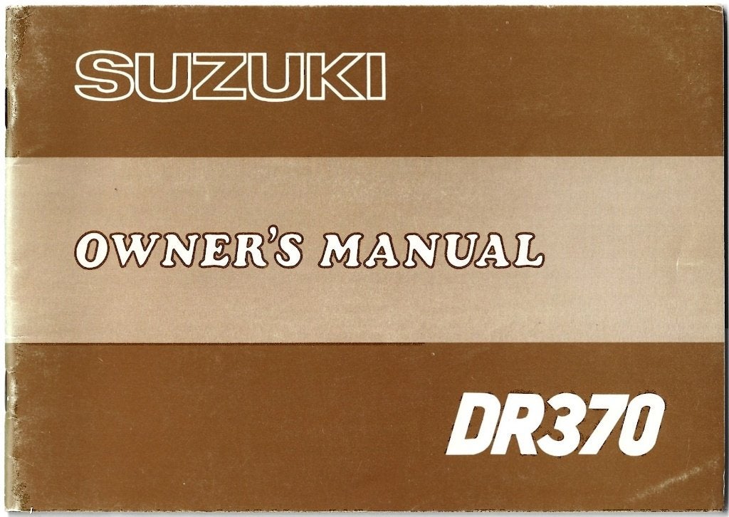 Suzuki DR370 owner manual (3198z) motor, Motoren, Verzenden, Suzuki