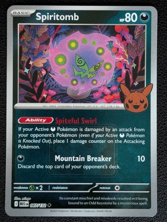 Pokemon Mega Evolution Halloween League promo Spiritomb - 08, Ophalen of Verzenden, Nieuw