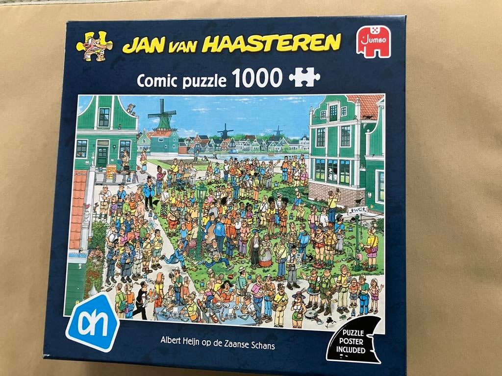 Jan van Haasteren puzzel 1000 stukjes AH OP DE ZAANSE SCHANS, Hobby en Vrije tijd, Ophalen of Verzenden, 500 t/m 1500 stukjes