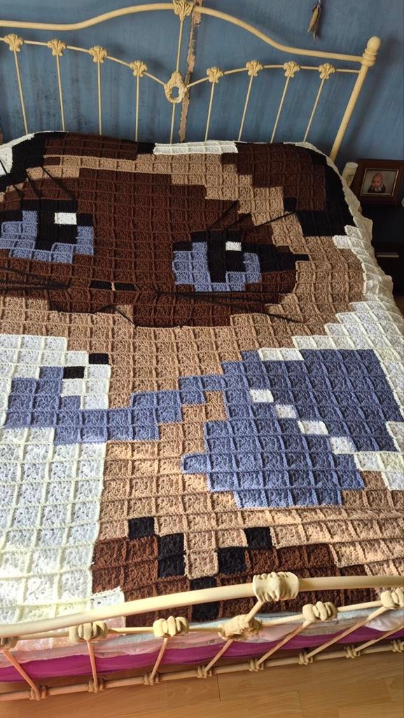 Nieuw handgemaakt granny square bedsprei 260x200 cm, Huis en Inrichting, Ophalen of Verzenden, Nieuw, Overige maten, Overige typen