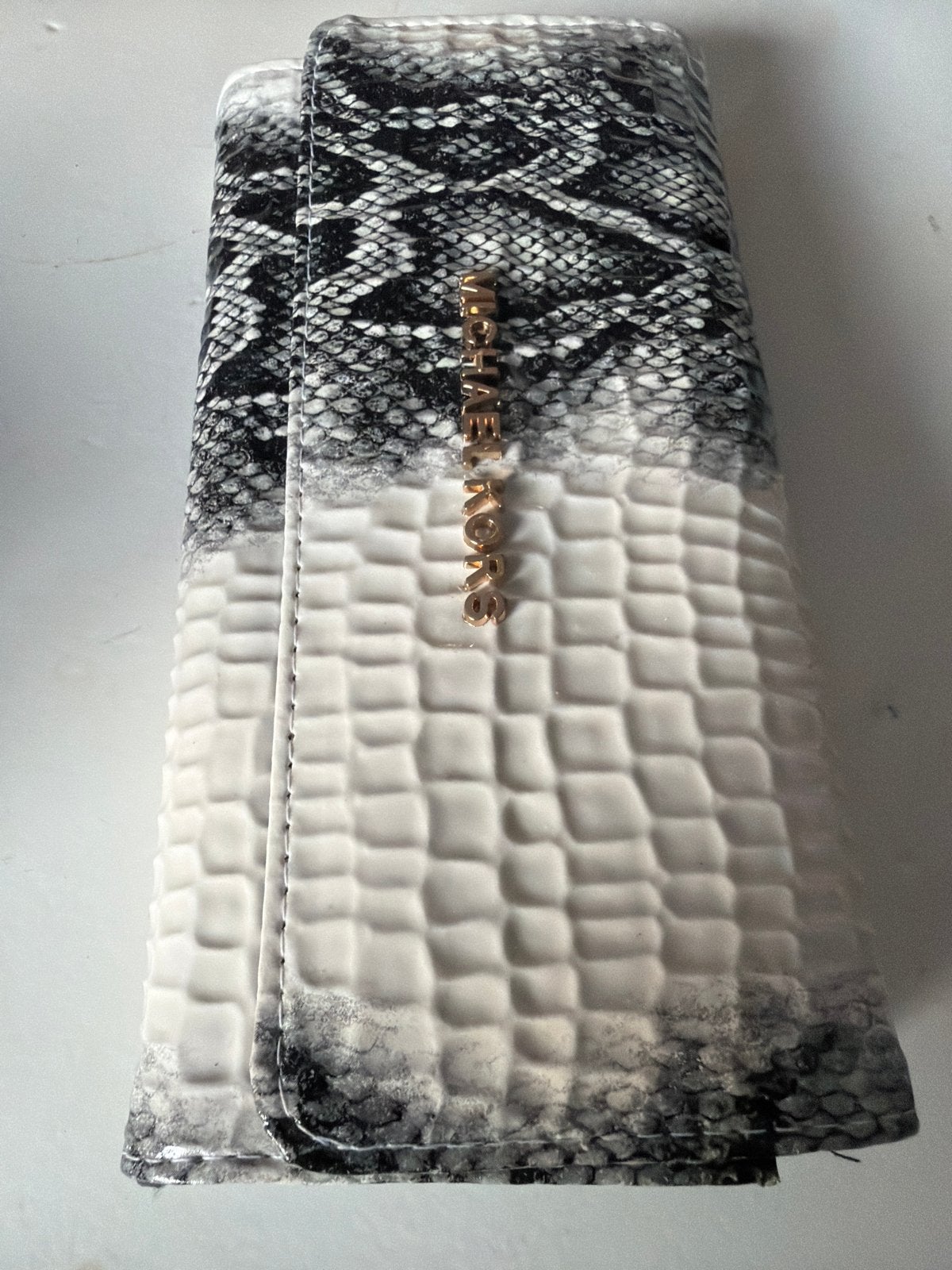 Michael Kors portemonnee met slangenprint, Ophalen of Verzenden, Zo goed als nieuw, Zwart, Overige merken