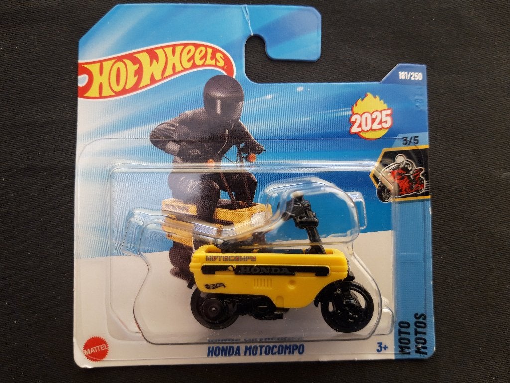 Hotwheels Honda Motocompo geel - Nieuw in blister op kaart, Ophalen of Verzenden, Zo goed als nieuw, Motor
