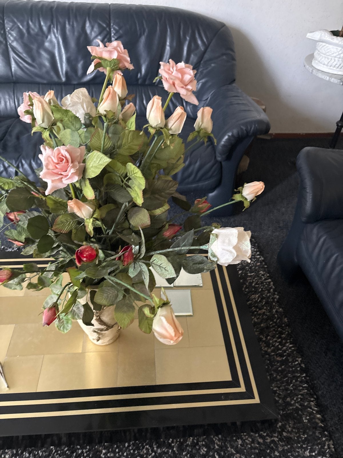 Decoratieve vaas met kunstbloemen, Overige materialen, Gebruikt, Ophalen of Verzenden, Meerkleurig
