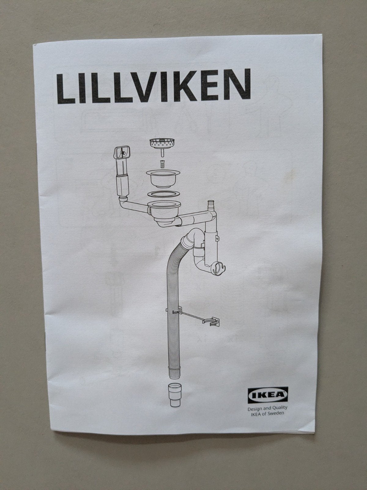 IKEA LILLVIKEN sifon/waterlås voor enkele spoelbak, Ophalen of Verzenden, Nieuw, Rvs, Overige typen