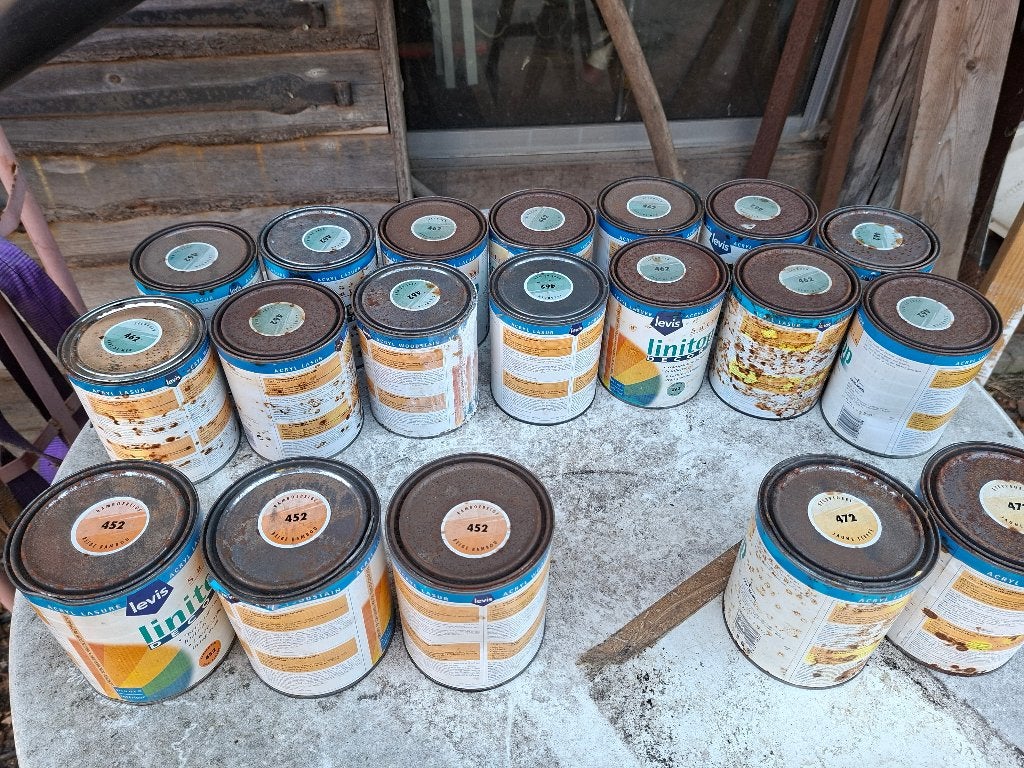 verf  op acrylaatbasis  hout  1 euro  per pot, Ophalen, Overige kleuren, Nieuw, Beits