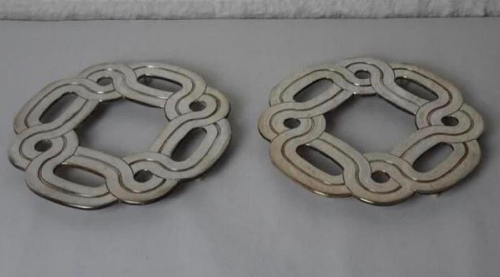 2 verzilverde onderzetters van Lancel Paris, Ophalen of Verzenden, Zilver