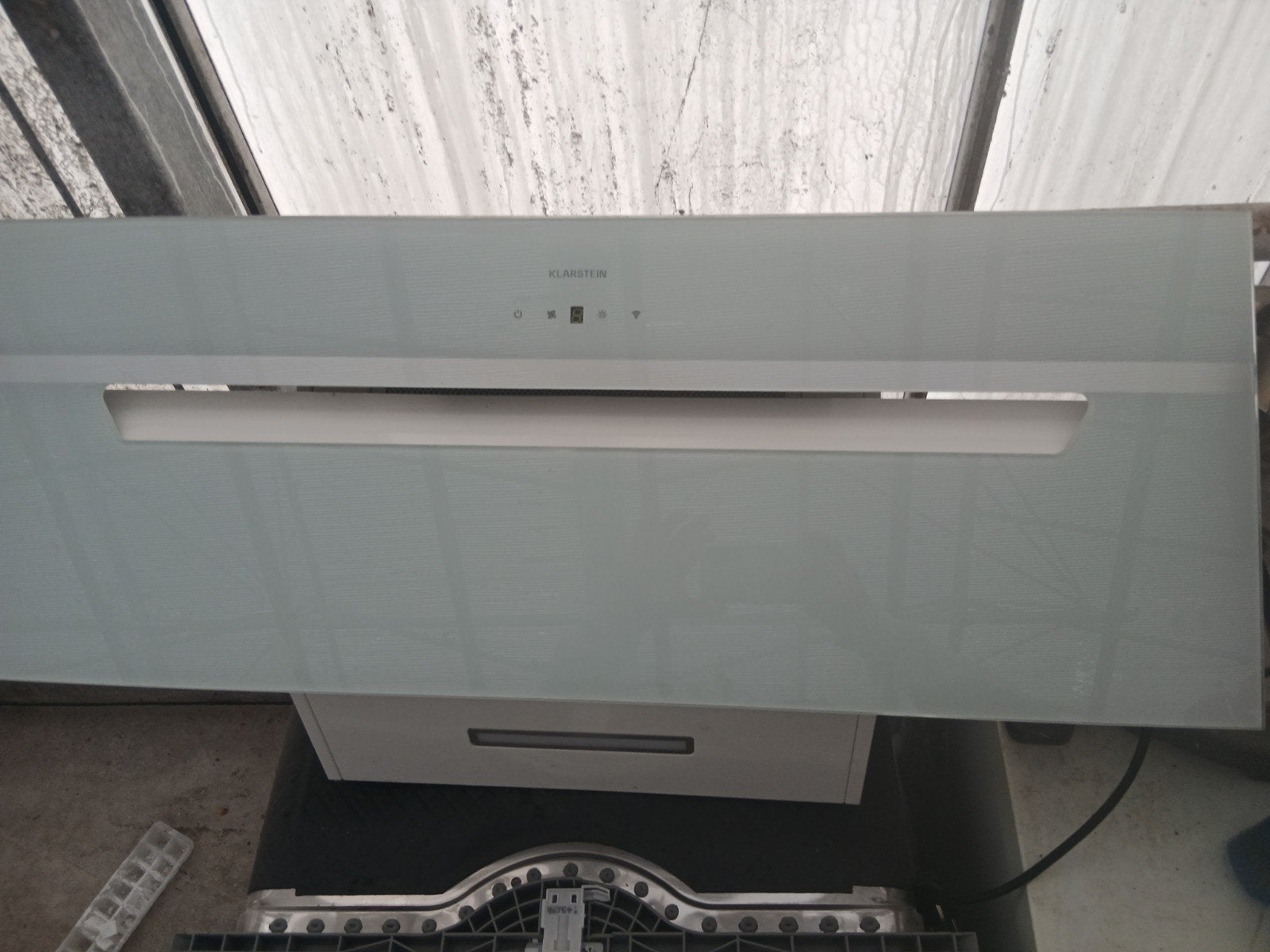 Klarstein Alina Schuine Afzuigkap A 70cm 600m³/h Wit, Witgoed en Apparatuur, Wandschouwkap, Motor, Ophalen of Verzenden, Zo goed als nieuw