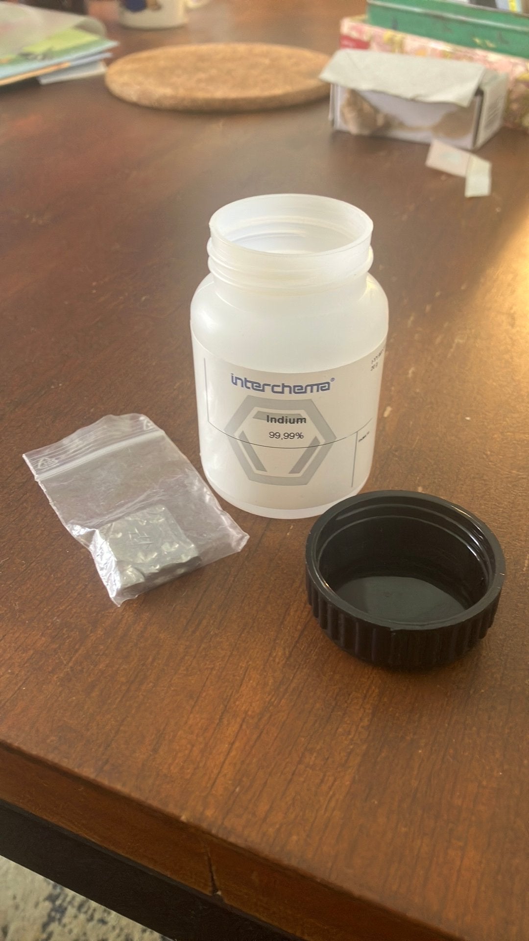 20 gram Indium, Ophalen of Verzenden, Zo goed als nieuw, Overige metalen