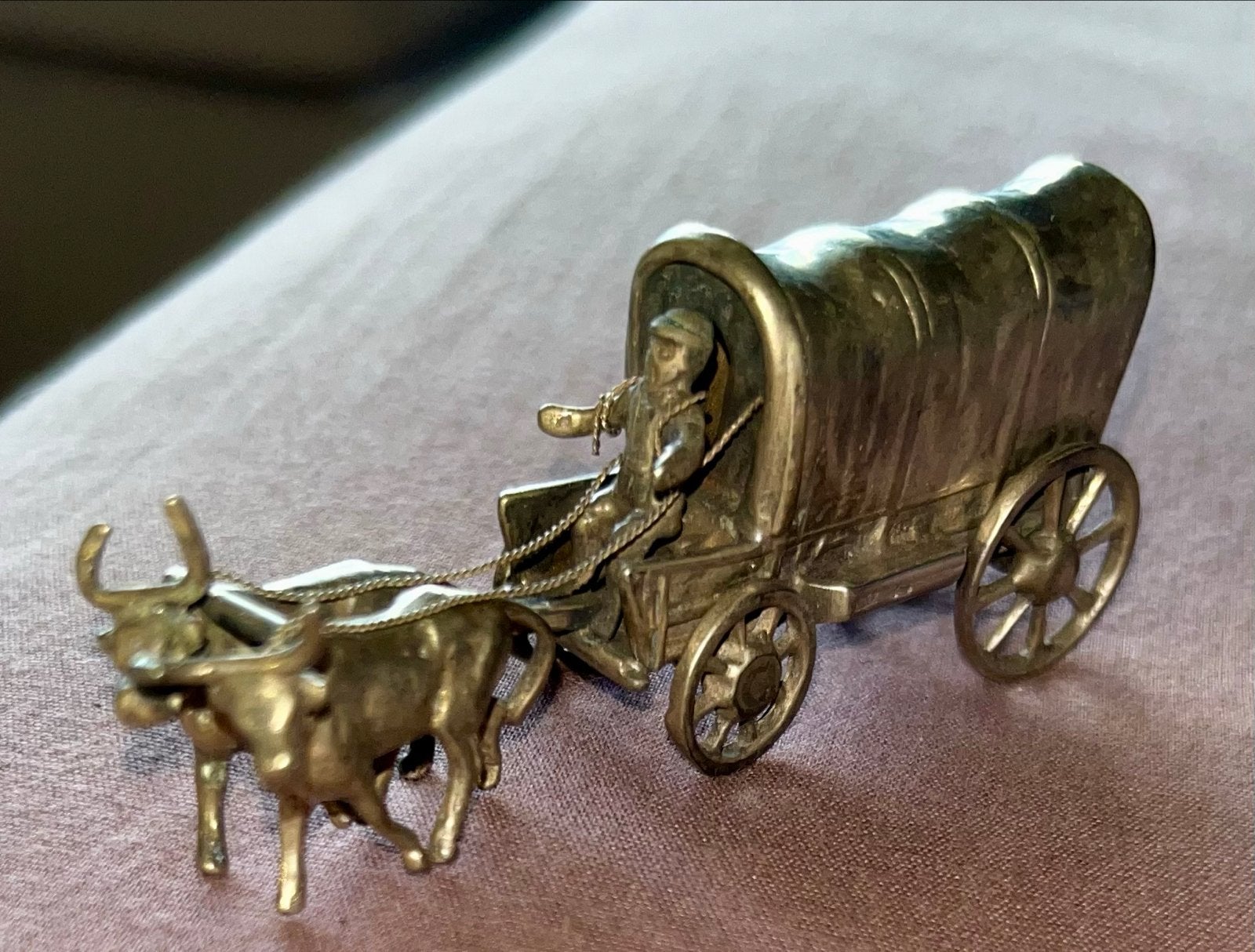Zilveren Ossenwagen 835 Zilver 49g - Boer Huifkar met Ossen, Ophalen of Verzenden, Zilver