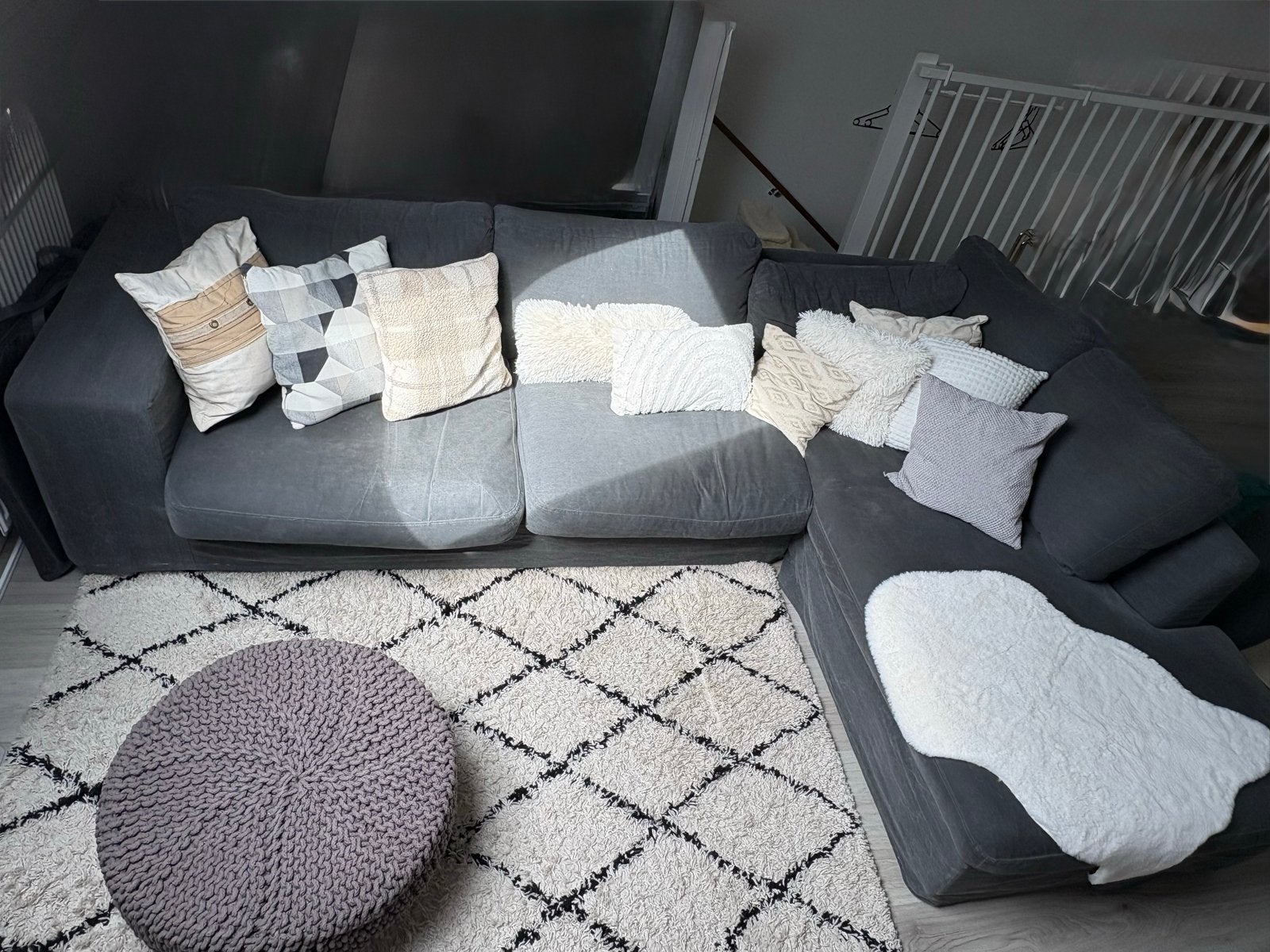 Hoekbank Piet Klerkx - Grijs, 290x90x70 cm, wasbare hoezen, Huis en Inrichting, Banken | Bankstellen, Ophalen, 250 tot 300 cm