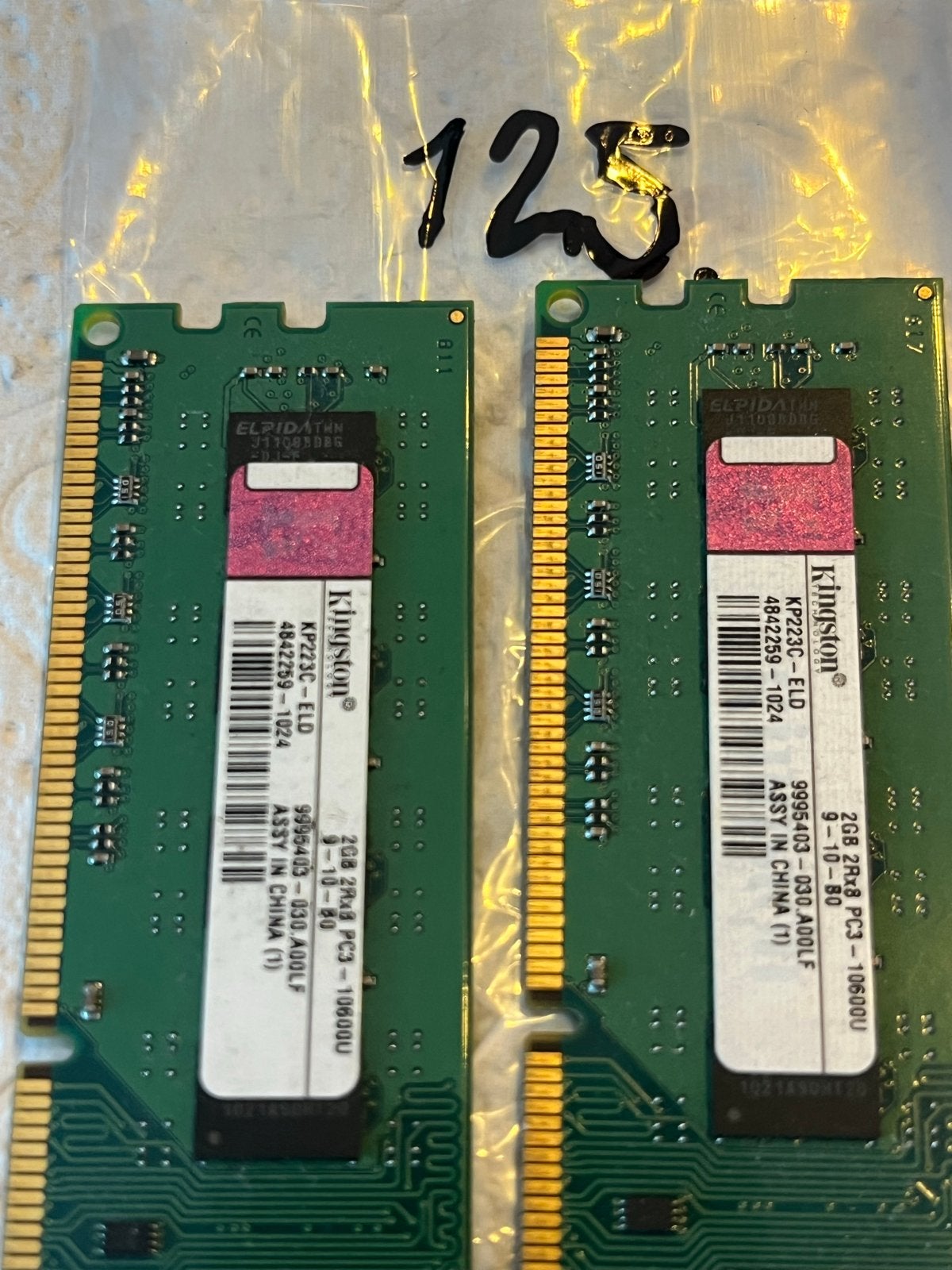 #125- Kingston 2GB DDR3 RAM Geheugenmodules (2 stuks), Verzenden, Gebruikt, DDR3, Server
