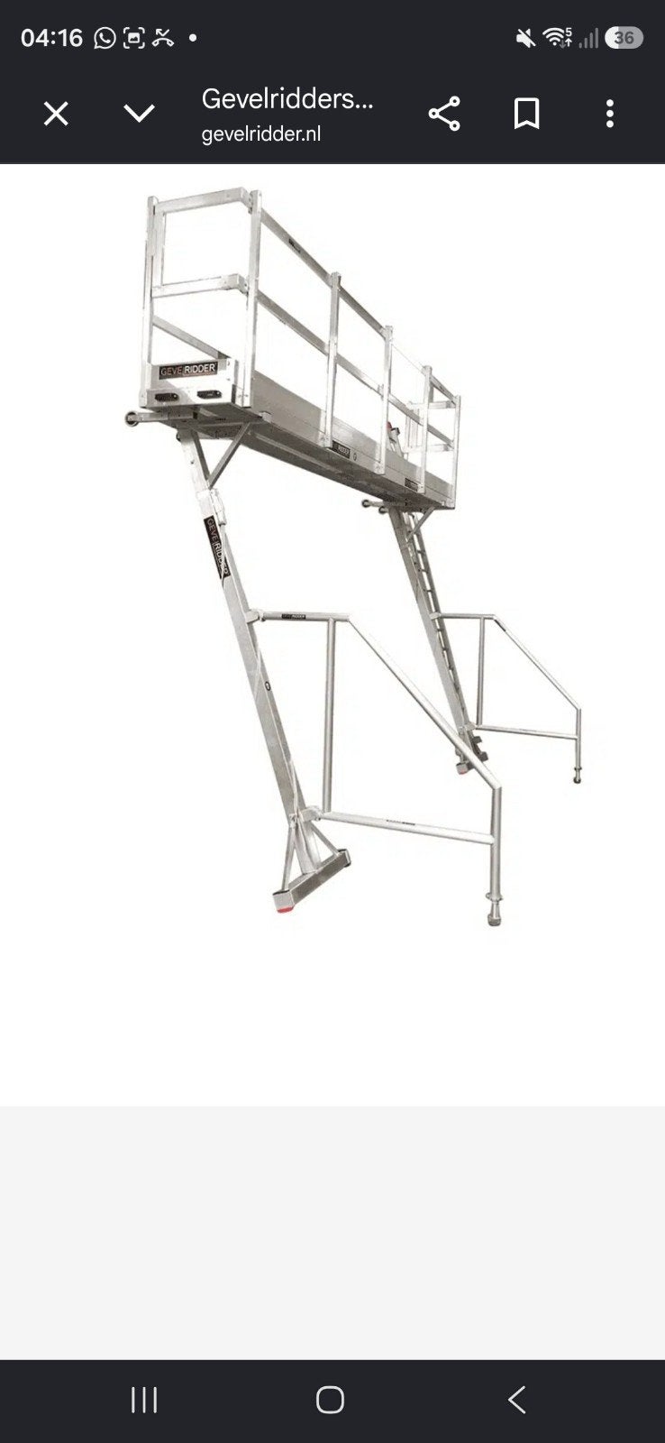 gevelridder of triangelsteiger, Doe-het-zelf en Verbouw, Steigers, Ophalen, Rolsteiger of Kamersteiger, 5 meter of hoger