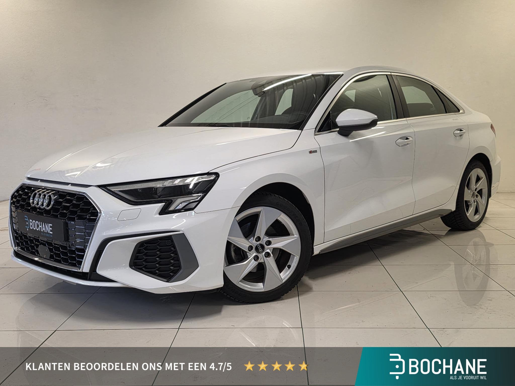 Audi A3 Limousine 30 TFSI S edition | S-Line | Navigatie | P, Auto's, Stof, Gebruikt, Met garantie (alle), Wit