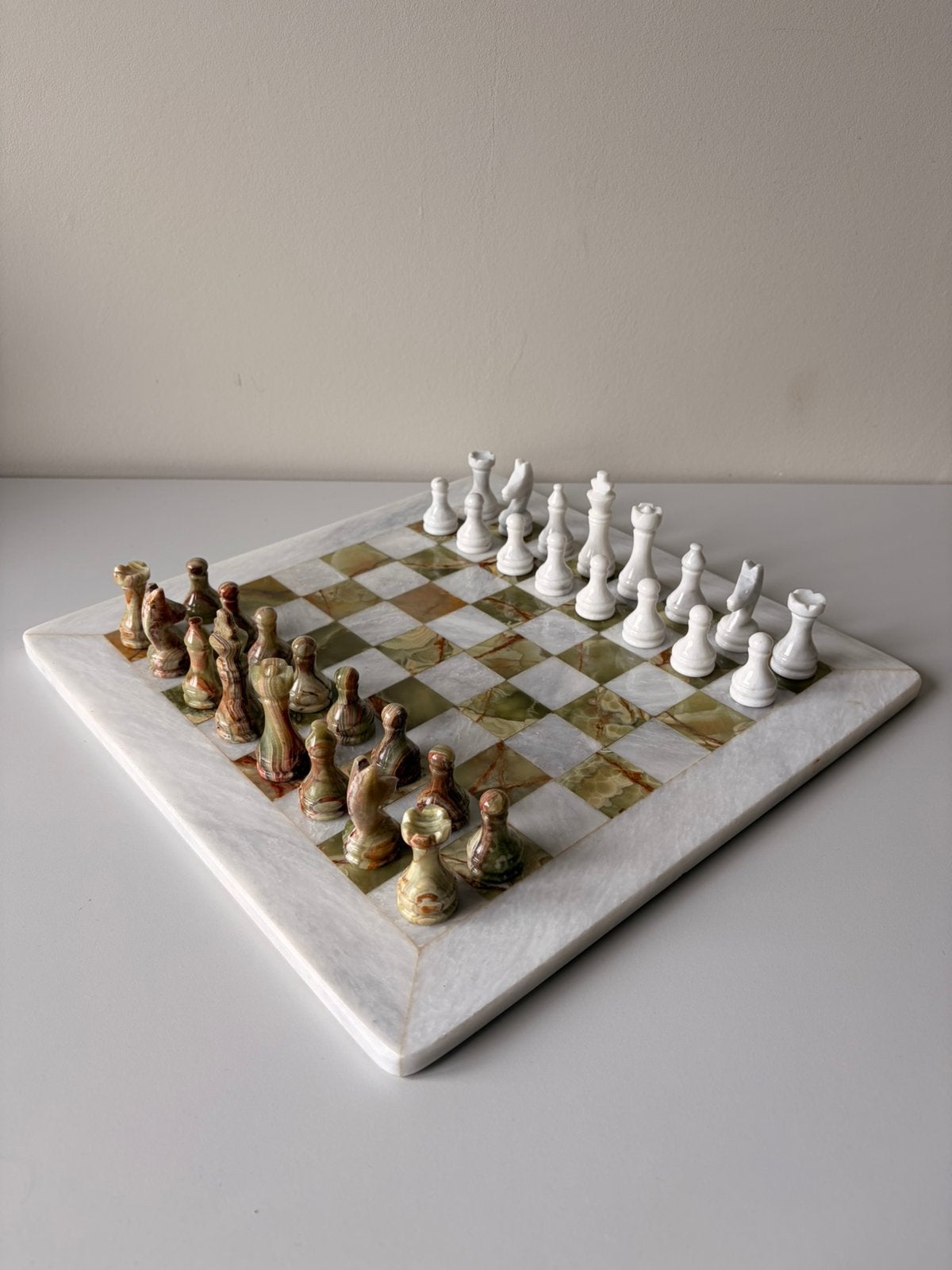 Vintage onyx schaakspel, Hobby en Vrije tijd, Gezelschapsspellen | Bordspellen, Een of twee spelers, Ophalen of Verzenden, Gebruikt