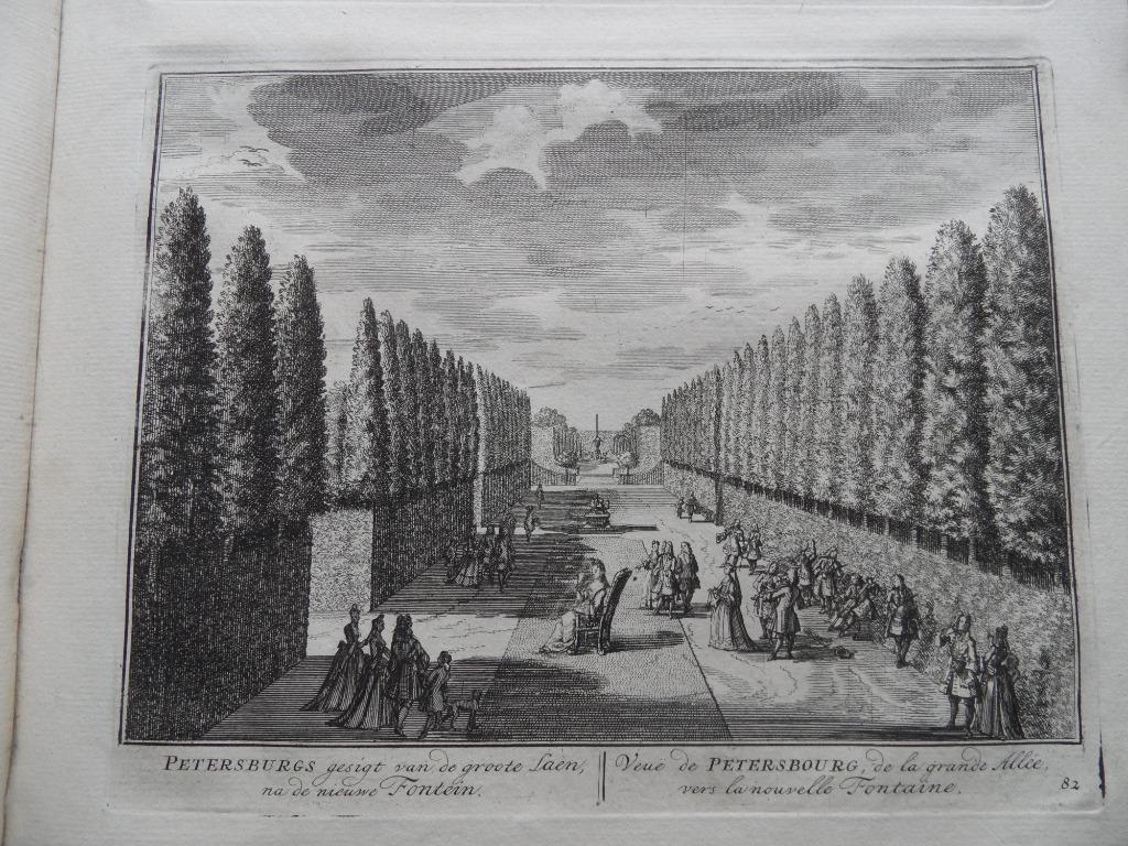 82 Nigtevecht Petersburg Kopergravure 1719, Antiek en Kunst, Kunst | Etsen en Gravures, Ophalen of Verzenden