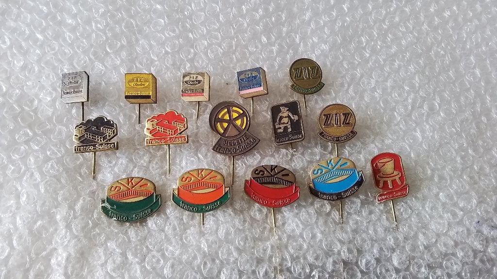 15 verschillende speldjes franco-suisse, Ophalen of Verzenden, Zo goed als nieuw, Overige onderwerpen