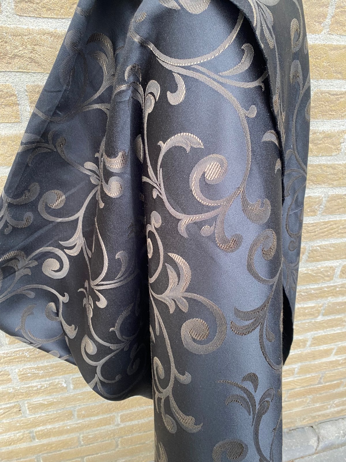 Gordijnstof zwart slinger, Loodveter, Zwart, Nieuw, Ophalen of Verzenden