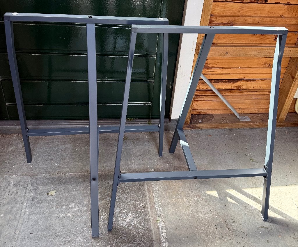 2x IKEA Vika Lerberg schragen - Grijs, Ophalen, Tafelpoot, 50 tot 100 cm, 50 tot 100 cm