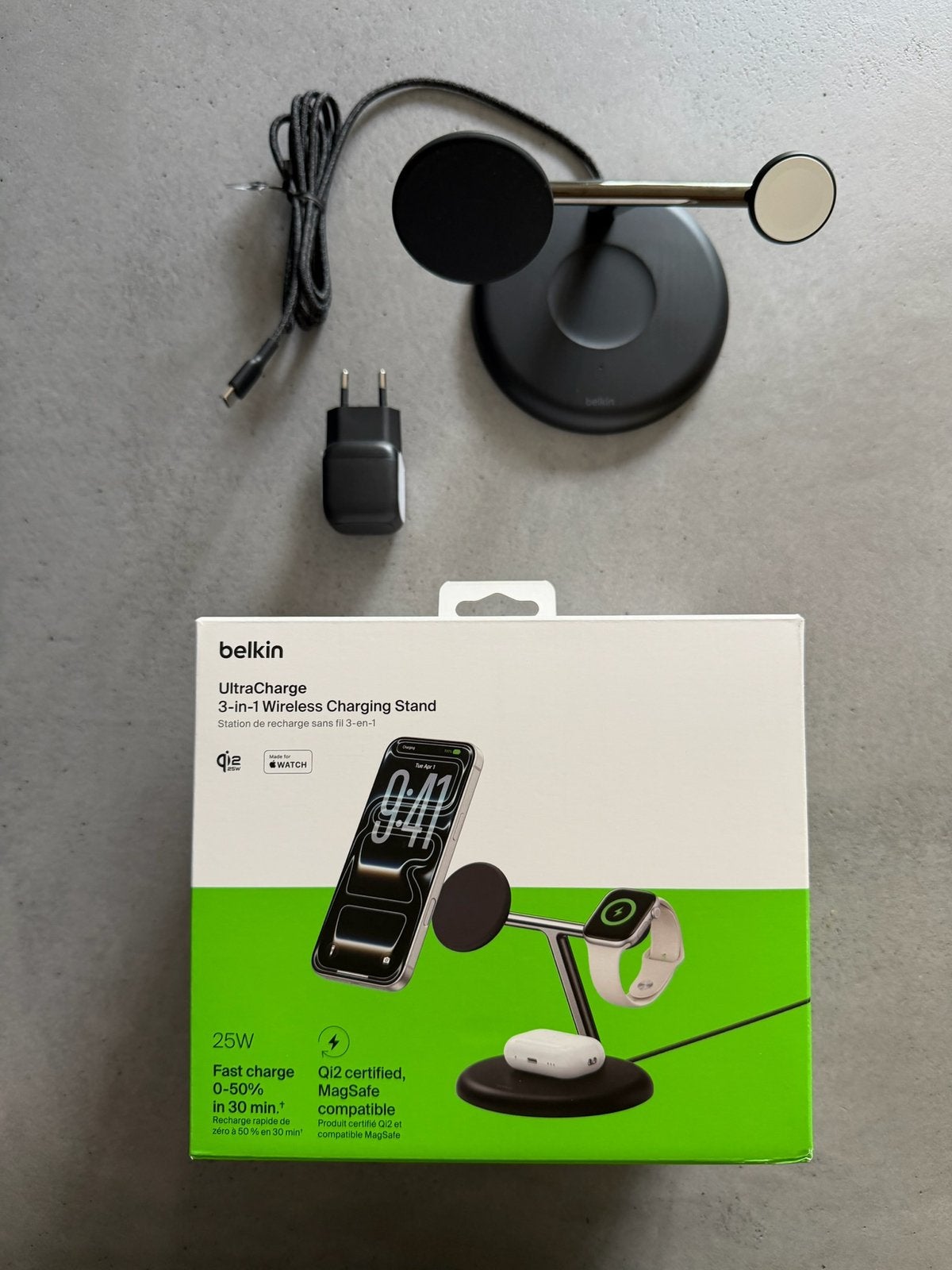 UltraCharge 3-in-1 Qi2 Wireless Charging Stand, USB-C, Oplaadstation, Nieuw, Universeel