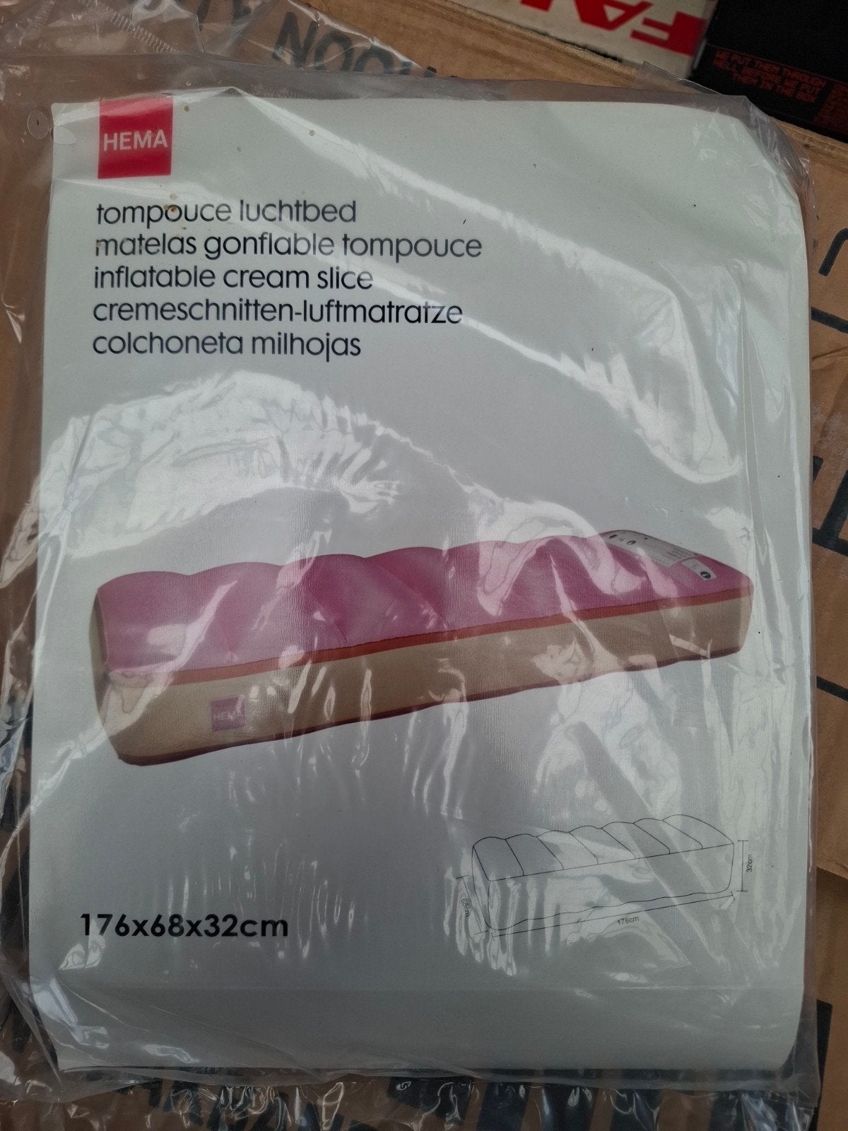 Hema Tompouce Luchtbed - Opblaasbaar Matras, Ophalen of Verzenden, Nieuw, 1-persoons