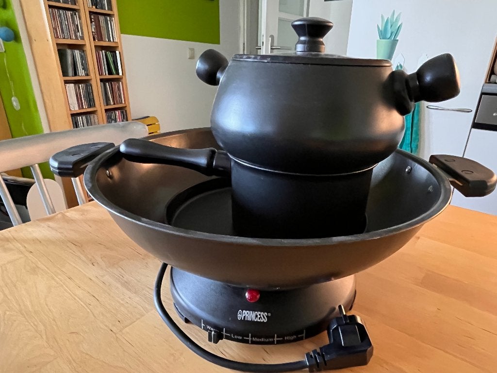 Princess elektrische fondue en wokset, Witgoed en Apparatuur, Ophalen of Verzenden, Gebruikt, Elektrisch, Fondueset