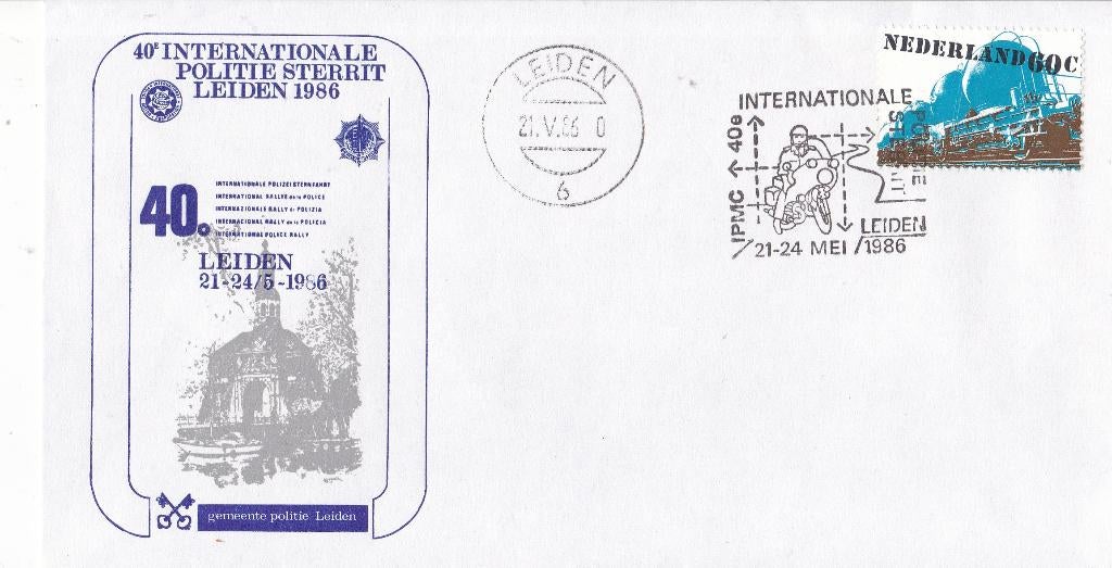 40e Internationale Politie sterrit - Leiden – 21-24 mei 1986, Verzenden, Envelop