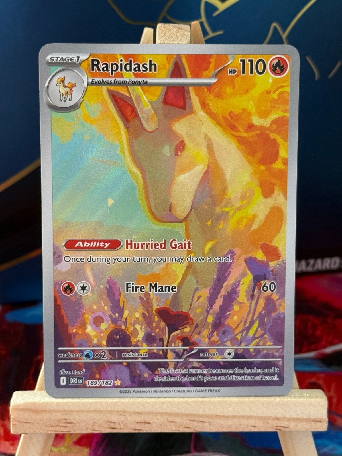 Rapidash #189 | Pokemon Destined Rivals, Ophalen of Verzenden, Zo goed als nieuw, Losse kaart, Foil