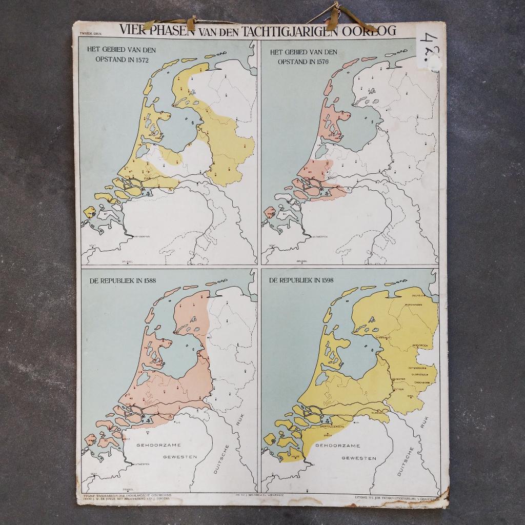 Wandkaart Vier phasen van den Tachtigjarigen Oorlog, Ophalen, Geschiedenis