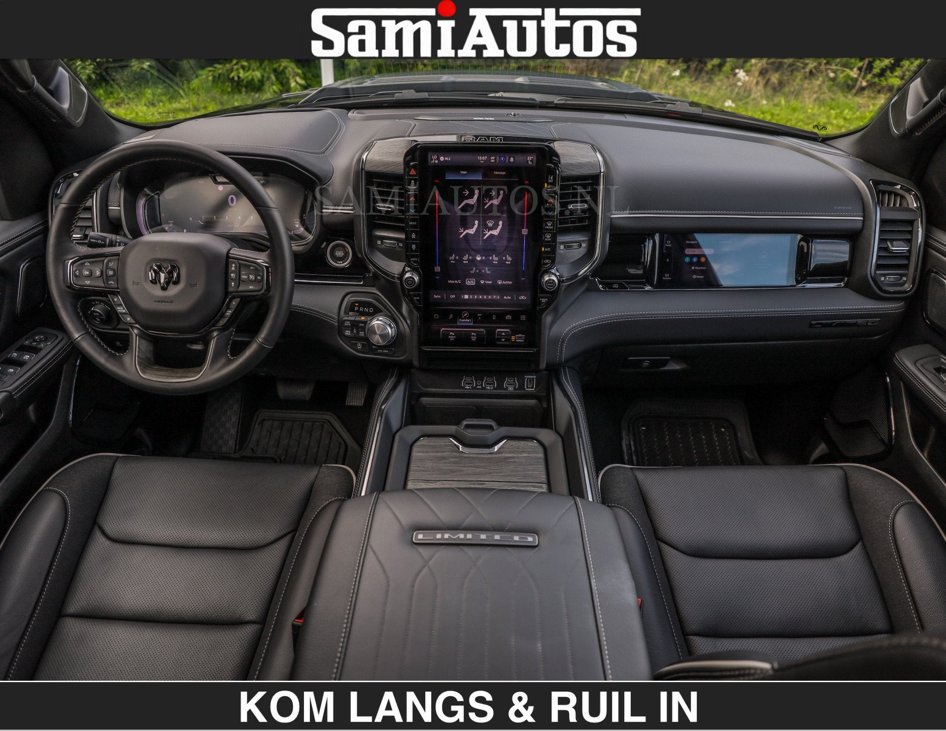 Dodge Ram Limited 540 PK | HUD | LUCHTVERING | MASSAGE | PAS, Auto's, Automaat, Dealer onderhouden, Met garantie (alle), Zwart