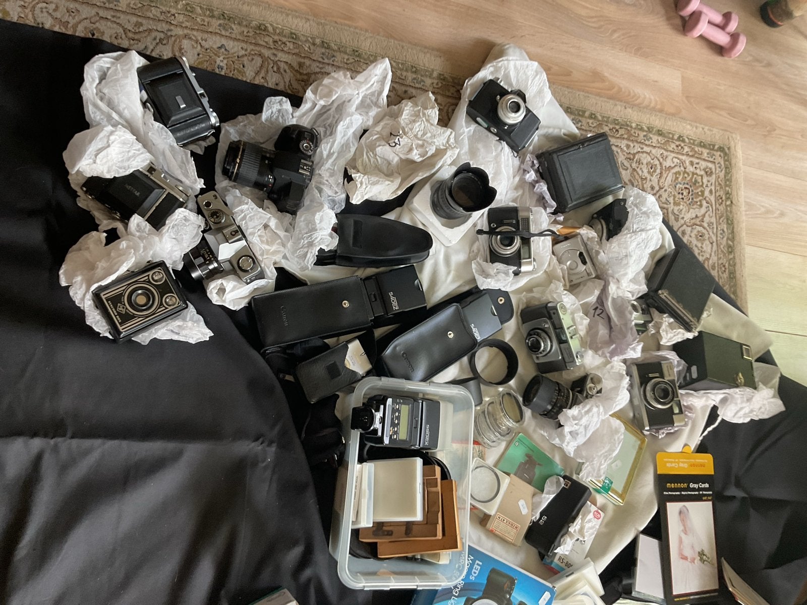 Grote collectie vintage camera's en accessoires, Ophalen, Gebruikt, Compact, Overige Merken