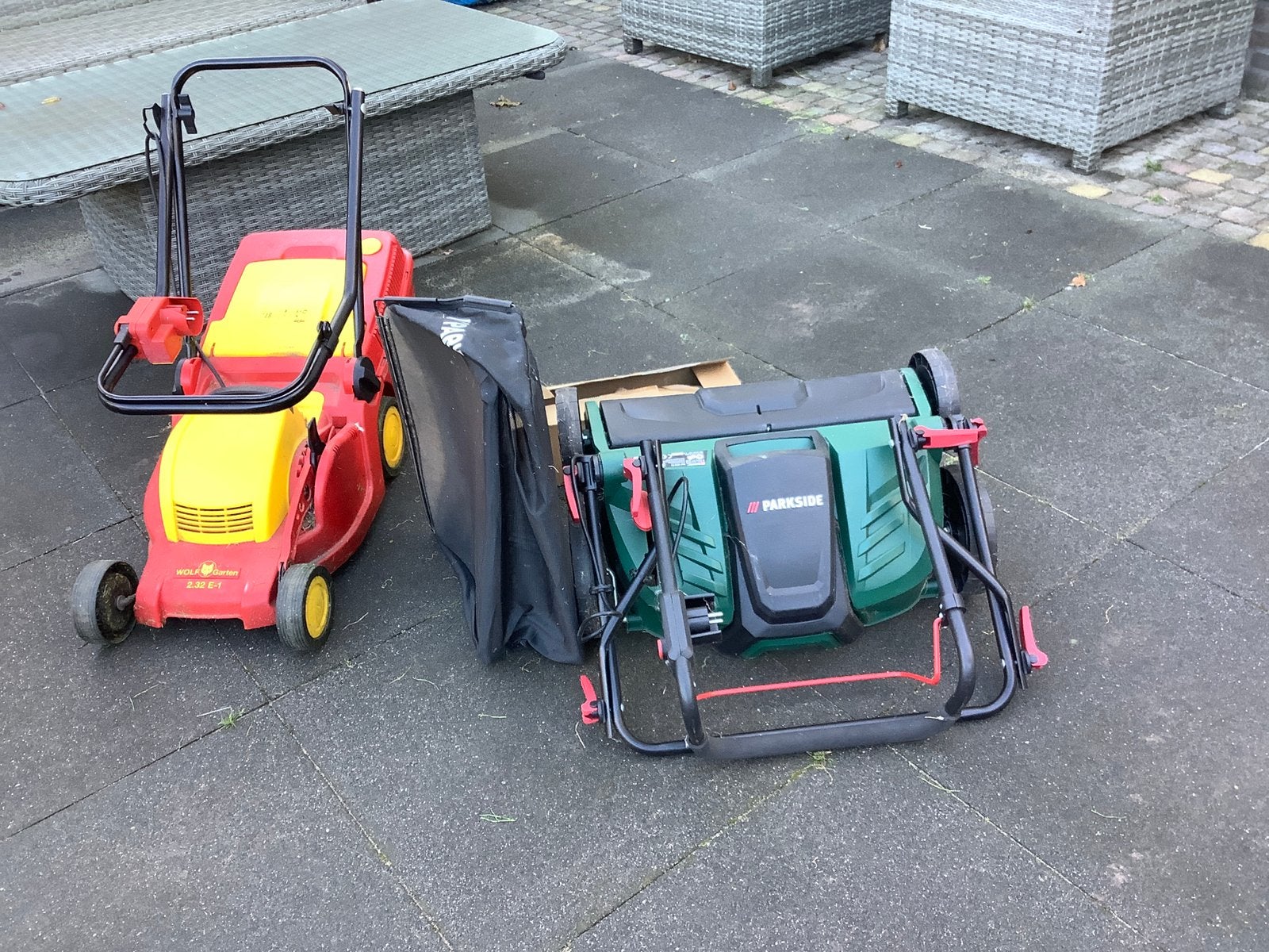Grasmaaier en verticuteermachine, Ophalen, Gebruikt
