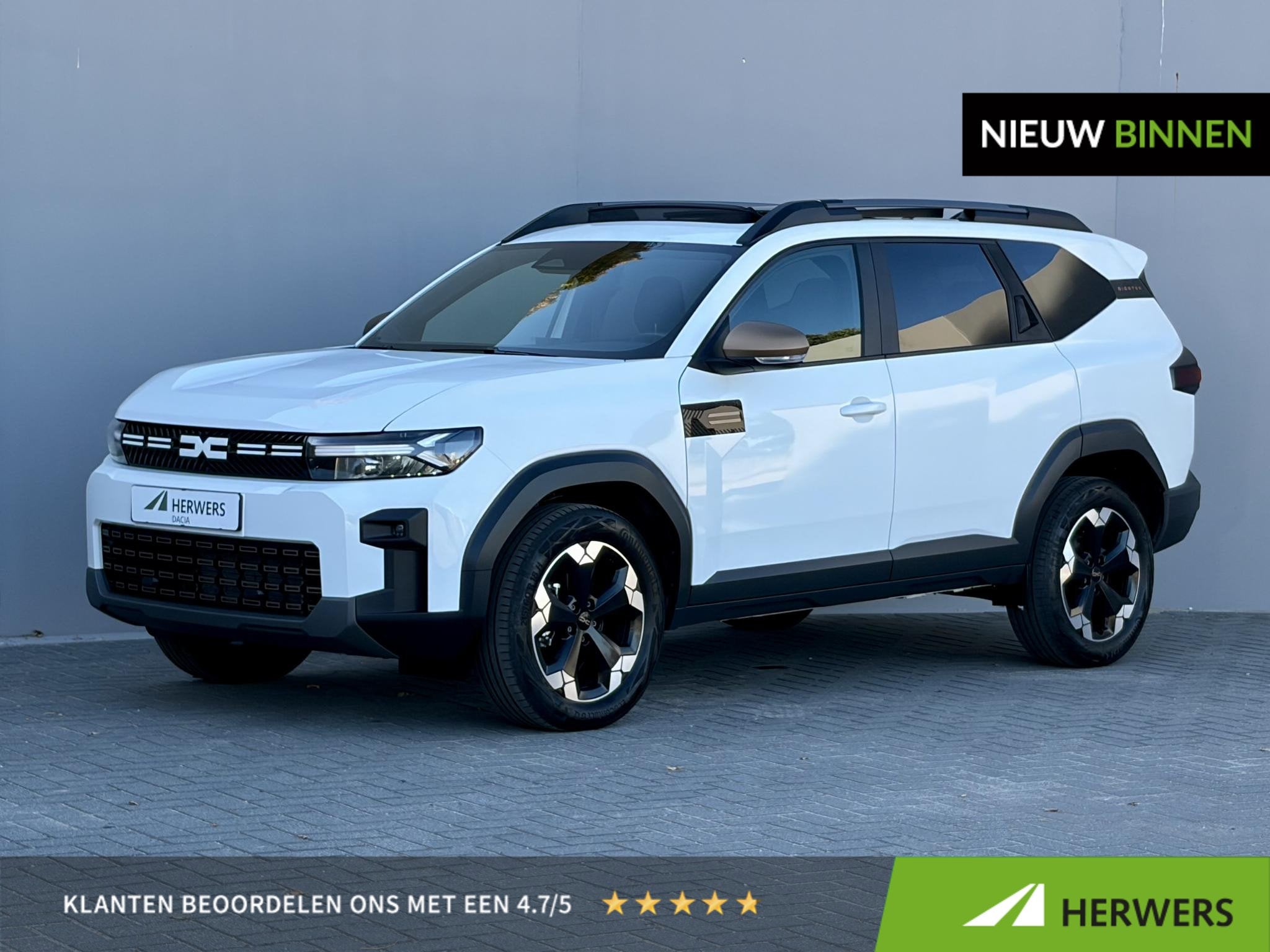 Dacia Bigster 1.8 Hybrid 155 Extreme / Fabrieksgarantie tot, Auto's, Gebruikt, Euro 6, Wit, 1000 kg
