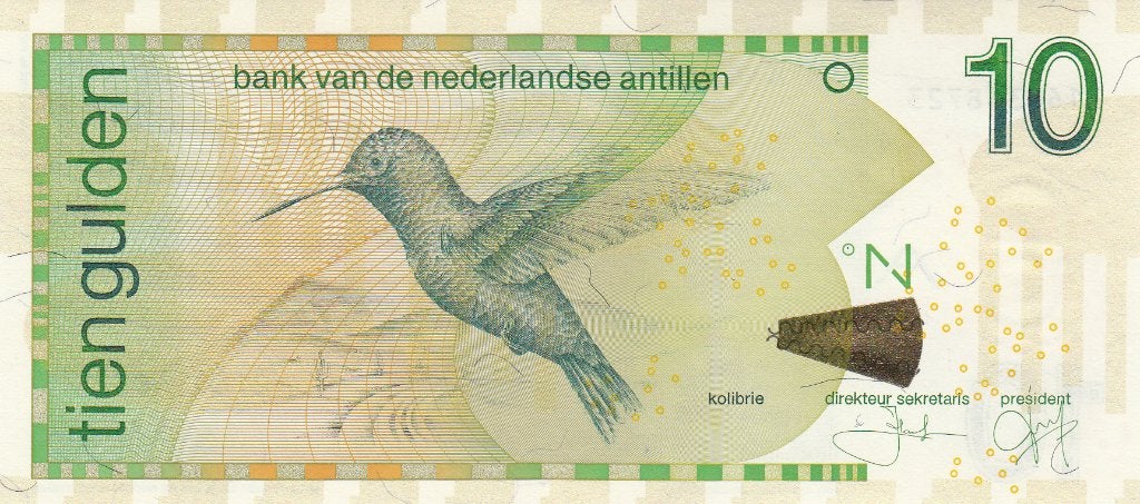 Ned. Antillen - Kolibrie 10 GULDEN 1.1.2006 UNC -P28.d, Ophalen of Verzenden, Zuid-Amerika