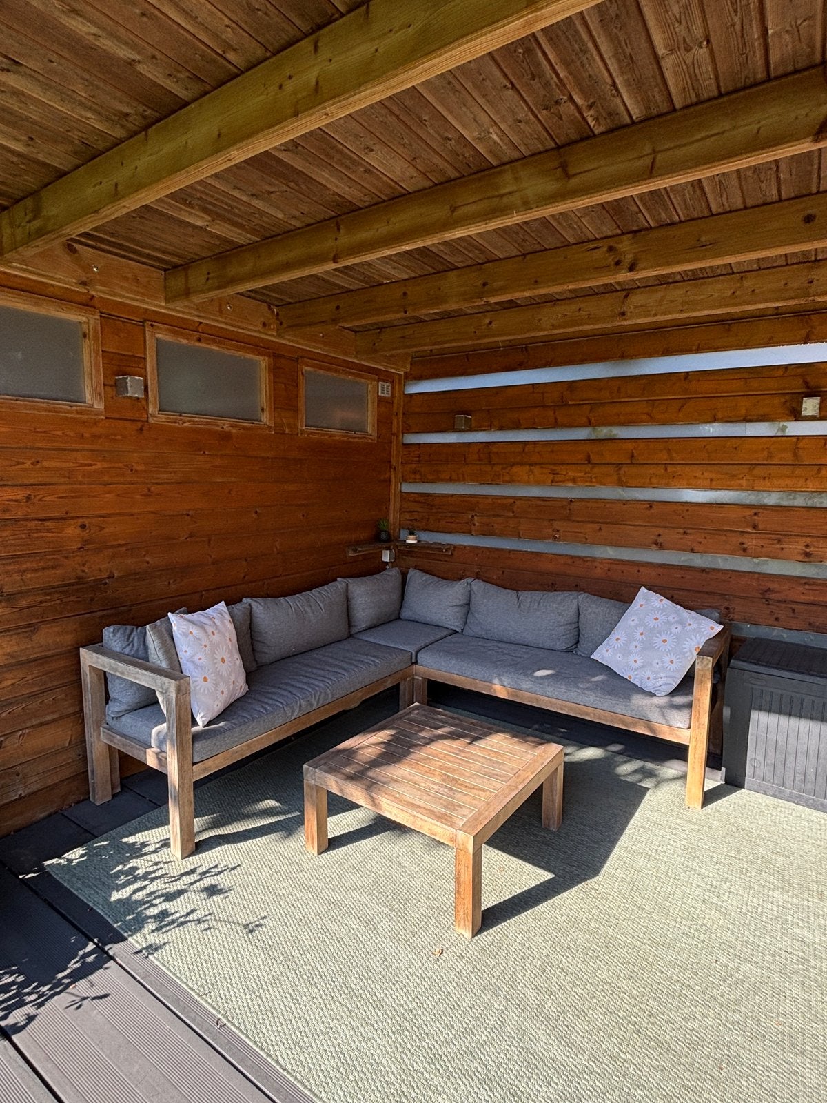 Loungeset Frejus met kussens en salontafel, Ophalen, 5 zitplaatsen, Gebruikt, Loungeset