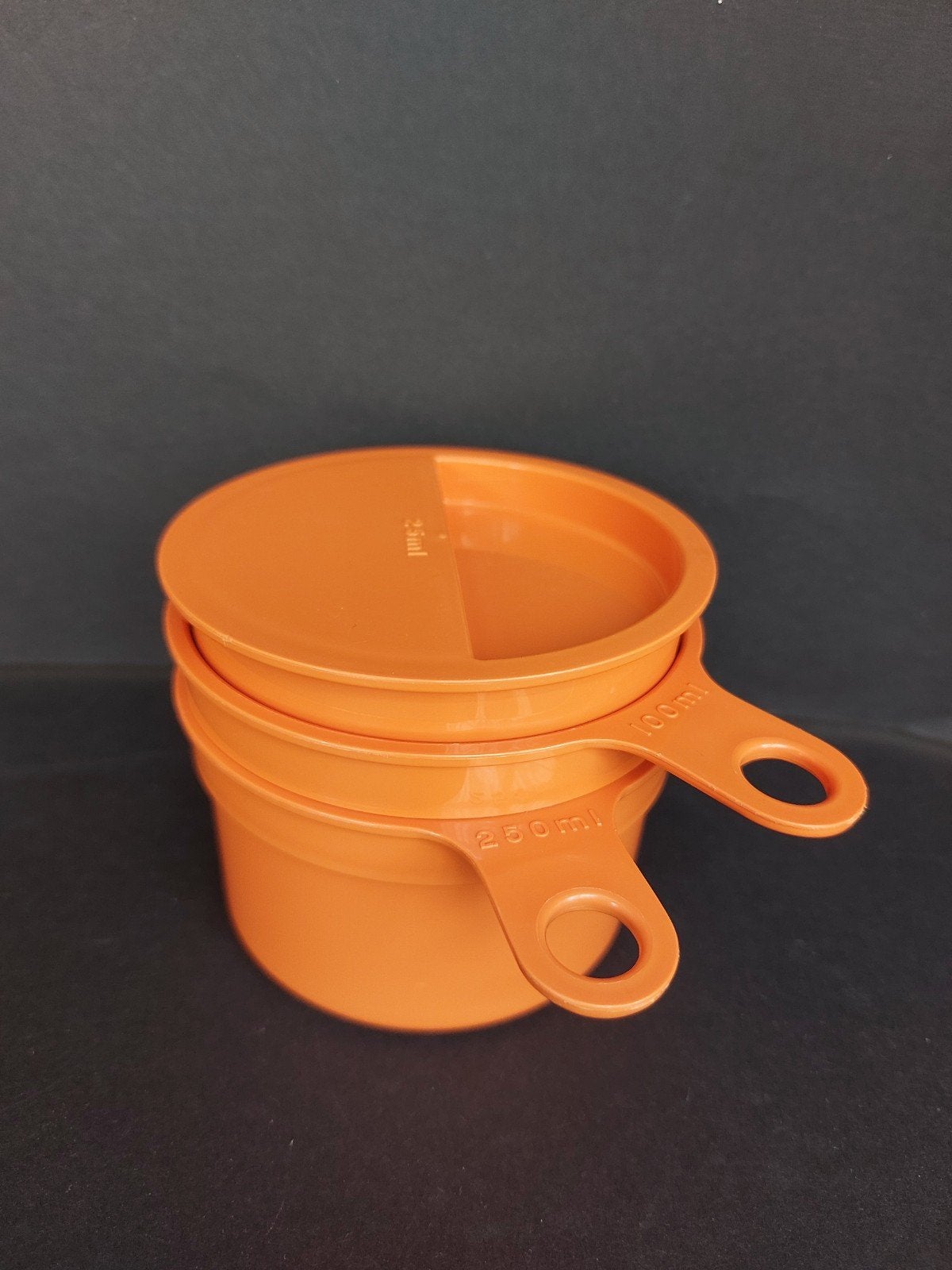 Tupperware maatbekerset 250/100/50/25ml, Ophalen of Verzenden, Gebruikt, Overige typen